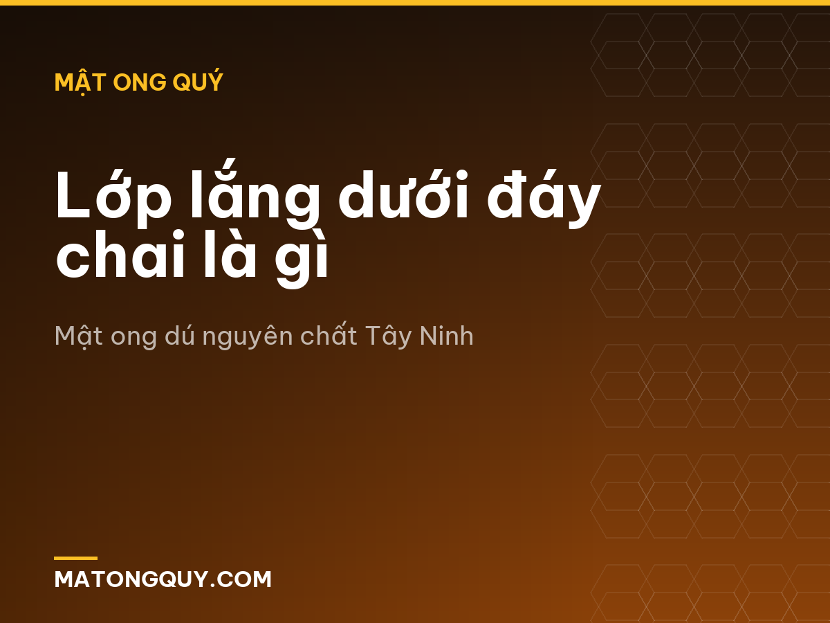 Lớp lắng dưới đáy chai là gì