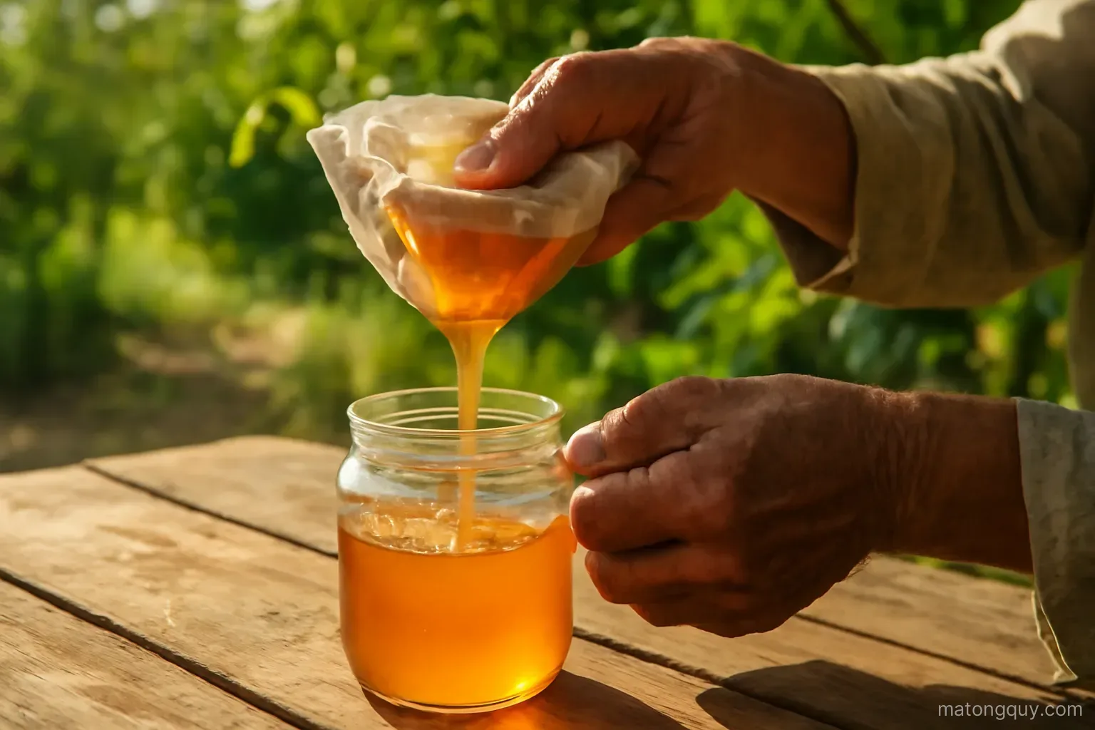 Mật ong dú Tây Ninh lọc và đóng chai: giữ chất lượng trong nắng nóng